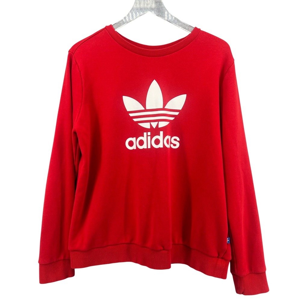 Adidas Originals Trefoil Logo Sweatshirt Red Crewneck Pullover AY8118 XL